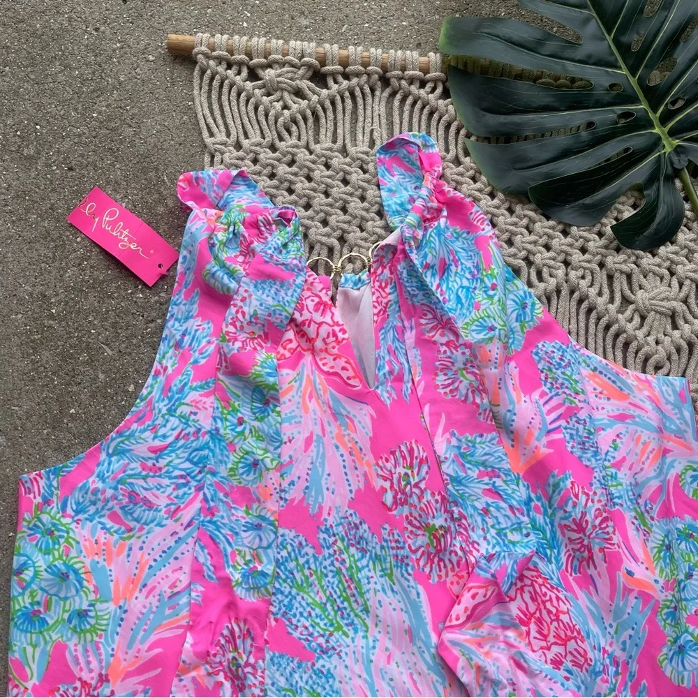 New Lilly Pulitzer Printed Halter Neck Top Size Large - Picture 7 of 10